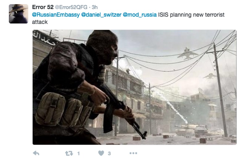 Illustration for article titled Russia Just Tweeted a Video Game Screenshot to Show Chemical Weapons Trucks